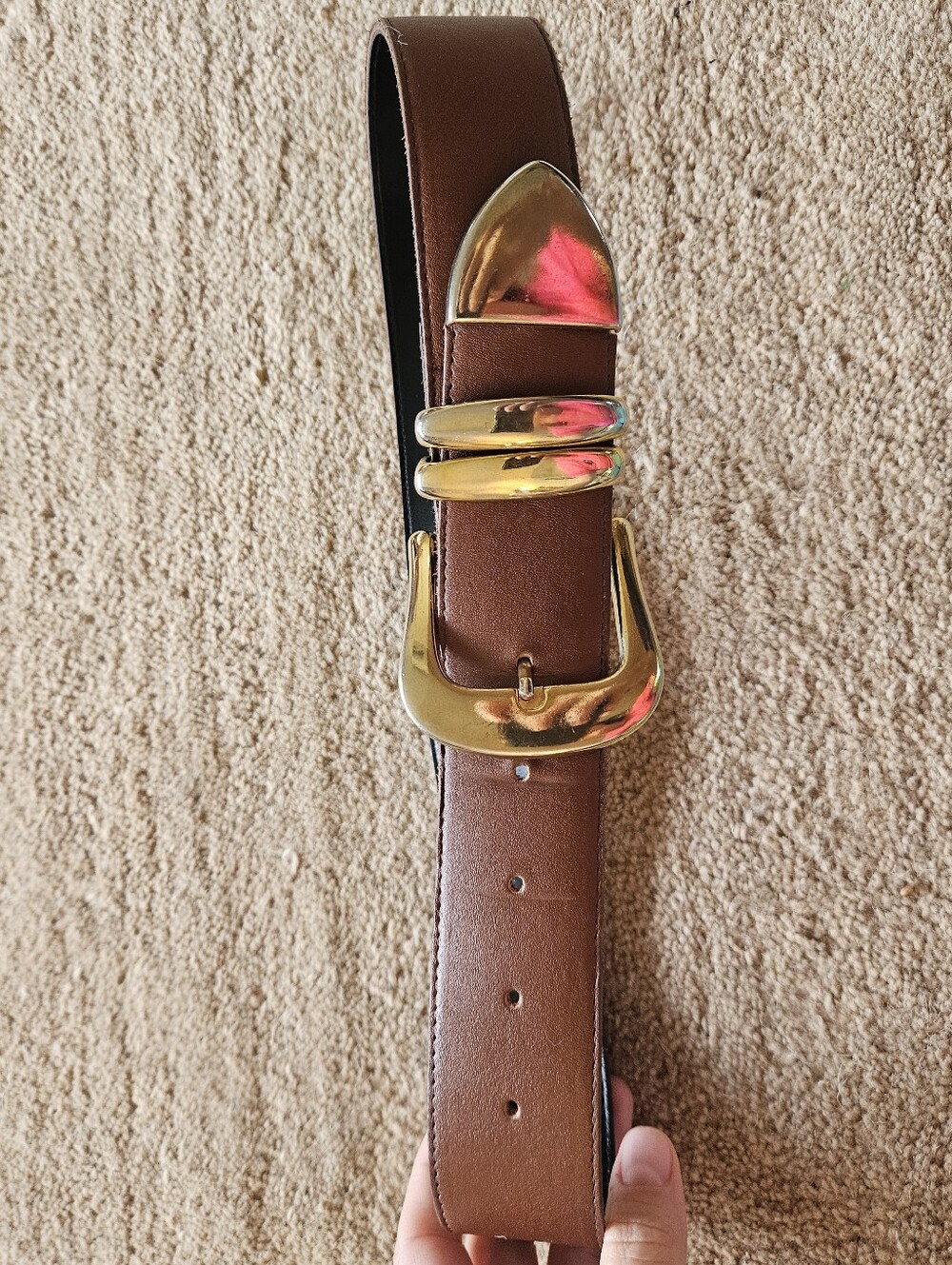 Vintage A. Brod Brown Leather Western Buckle Belt